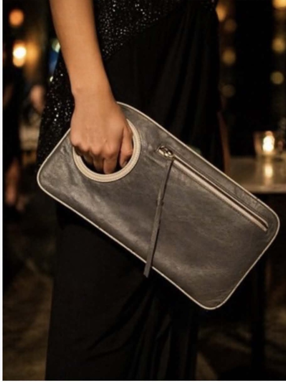 Arza hands-free bracelet clutch Italian leather